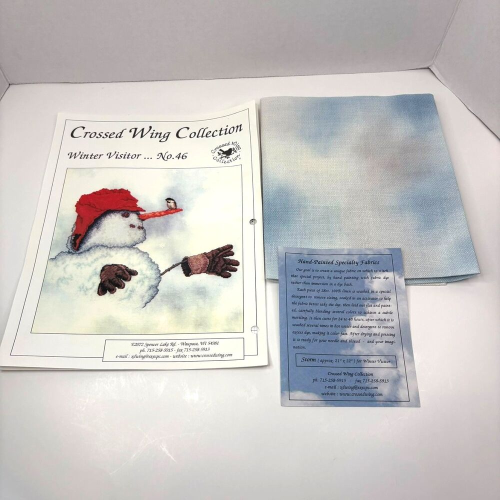 Crossed Wing Collection Winter Visitor Cross Stitch Pattern w/Storm Fabric Kit